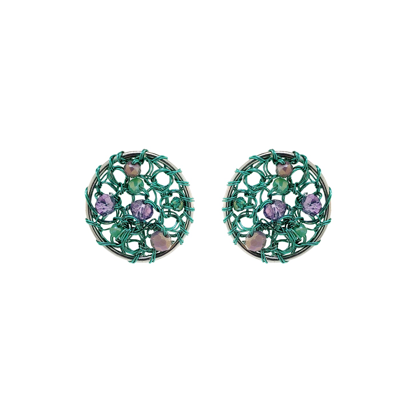 Neon Turquoise Mix Moira Mini Post Handmade Earrings