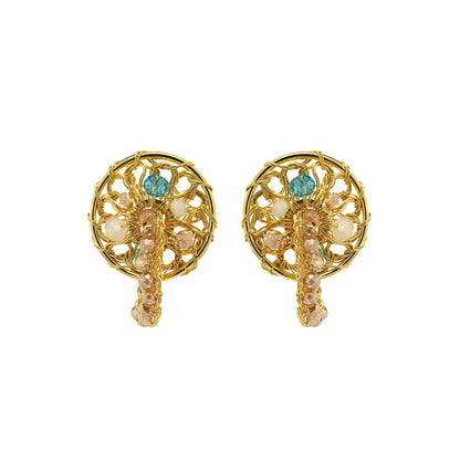 Seafoam Blue Mix Moira Post Dangle Handmade Earrings