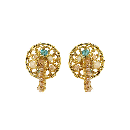 Seafoam Blue Mix Moira Post Dangle Handmade Earrings