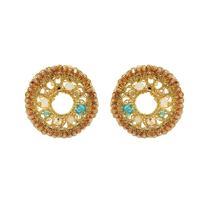 Seafoam Blue Mix Moira Maxi Post Handmade Earrings