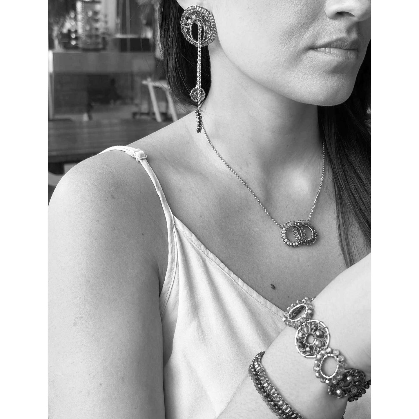 Teal Mix Nova Handmade Crochet Necklace