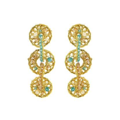 Seafoam Blue Mix Moira Cascade Handmade Earrings