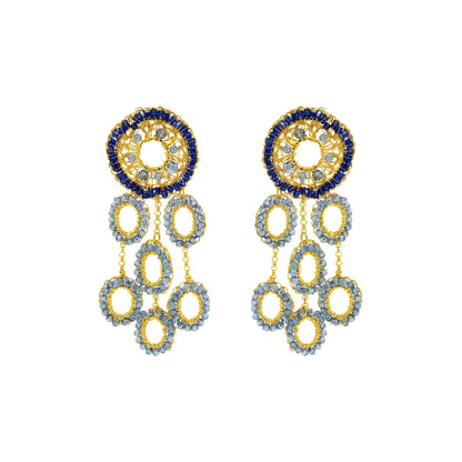 Sky Blue Mix Moira Chandelier Handmade Earrings