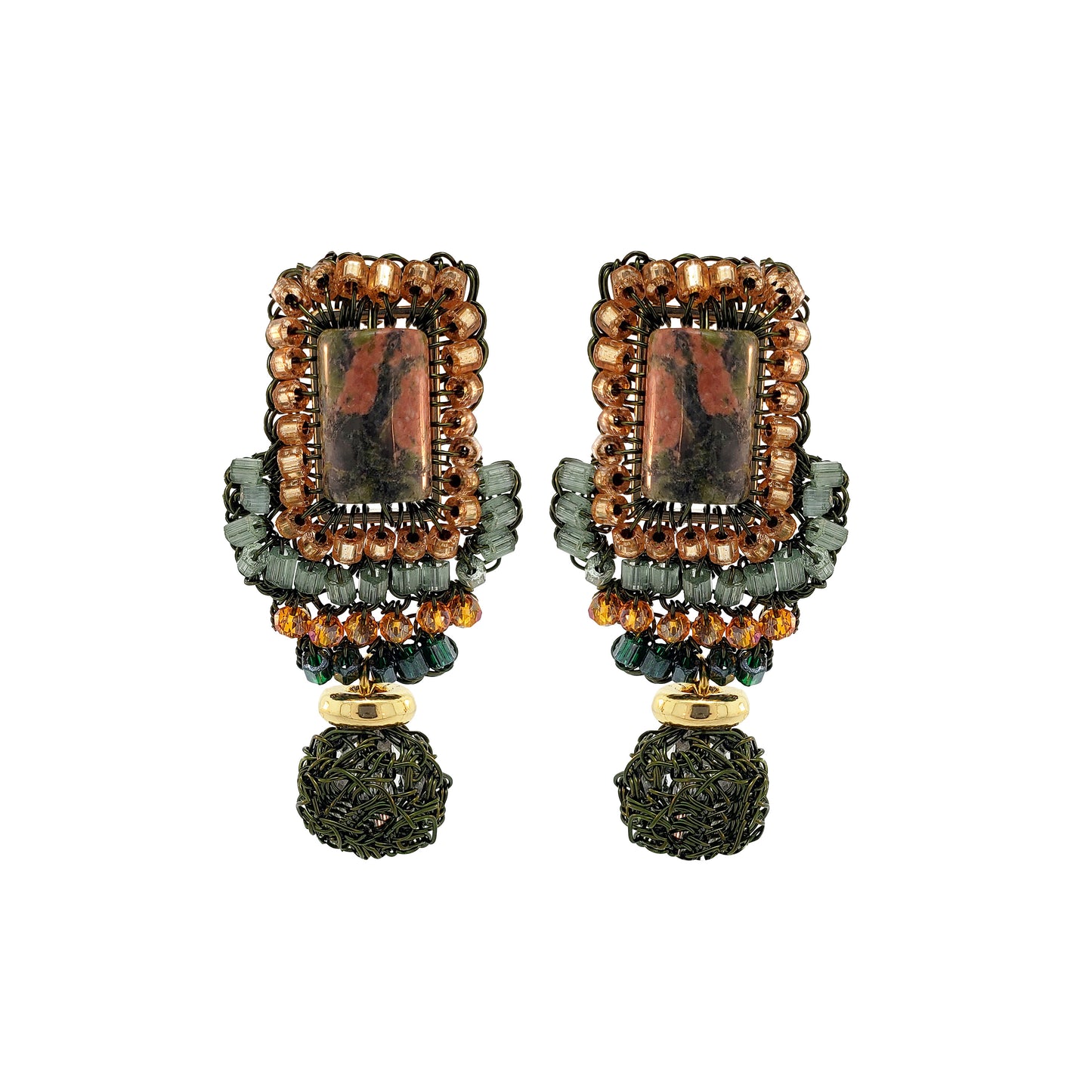Unakita Mix Nara Dangle Post Handmade Crochet Earrings
