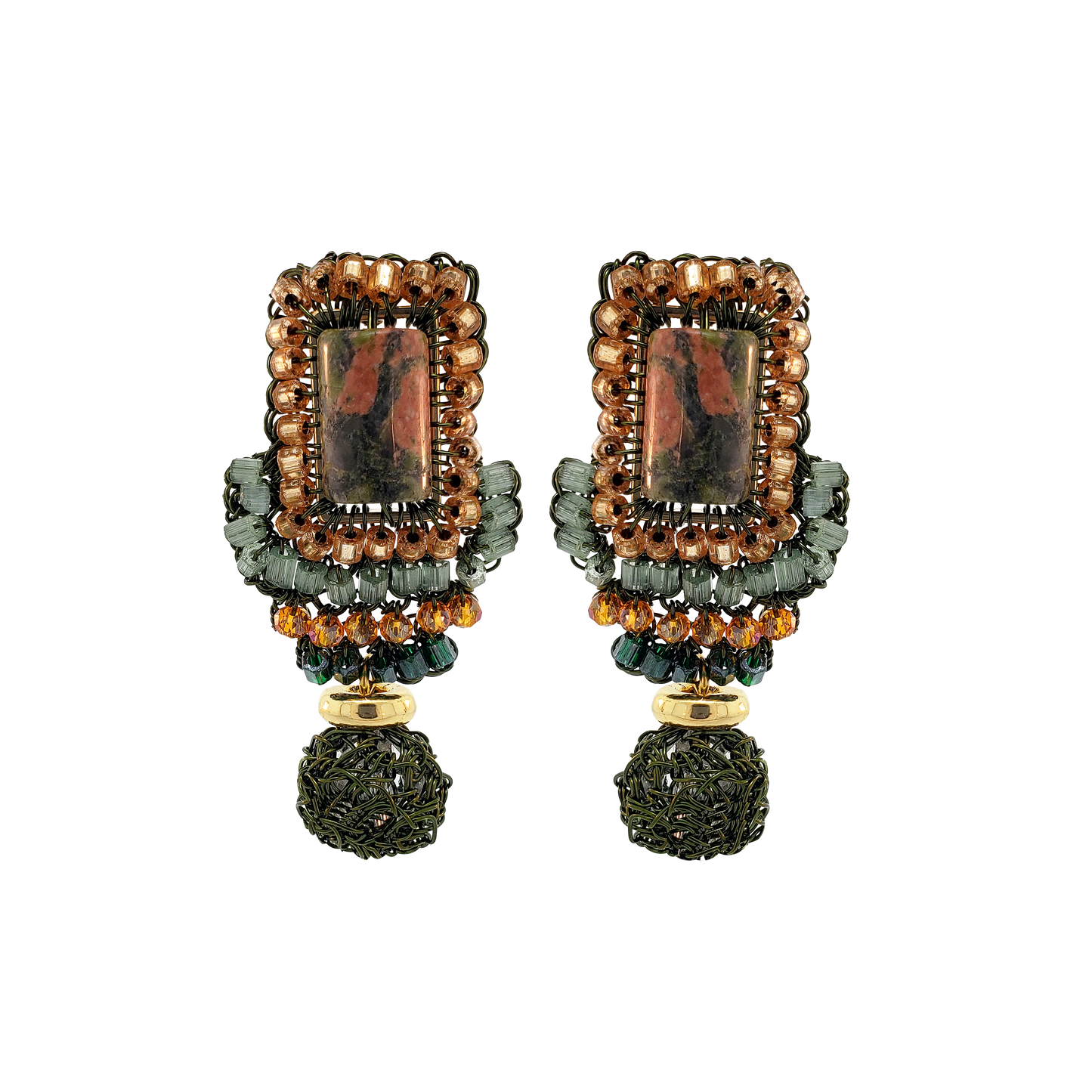Unakita Mix Nara Dangle Post Handmade Crochet Earrings
