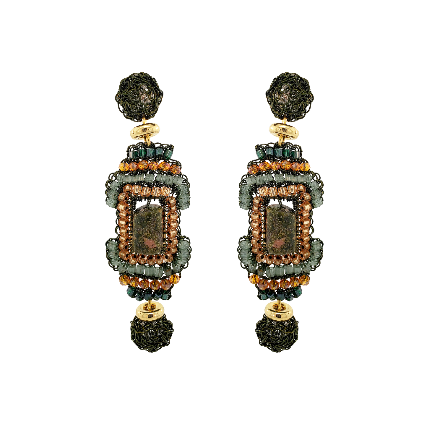 Unakita Mix Nara Cascade Handmade Crochet Earrings