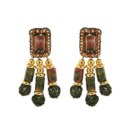 Unakita Mix Nara Chandelier Handmade Crochet Earrings