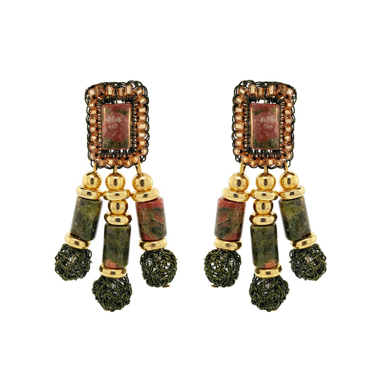 Unakita Mix Nara Chandelier Handmade Crochet Earrings