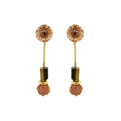 Mocha Mix Nara Dangle Handmade Crochet Earrings