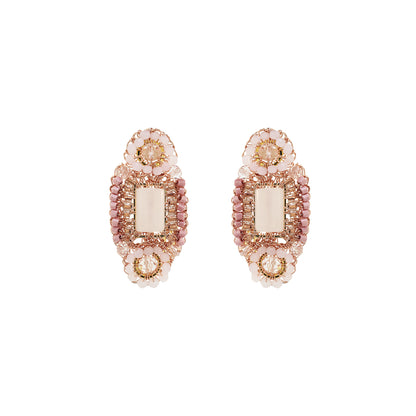 Rose Quartz Mix Nara Handmade Crochet Earrings