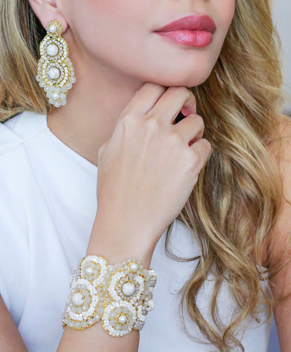 White Howlite Mix Elara Maxi Handmade Bracelet