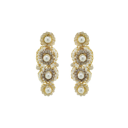 White Howlite Mix Mina Mini Handmade Crochet Earrings