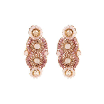Rose Quartz Mix Mina Mini Handmade Crochet Earrings