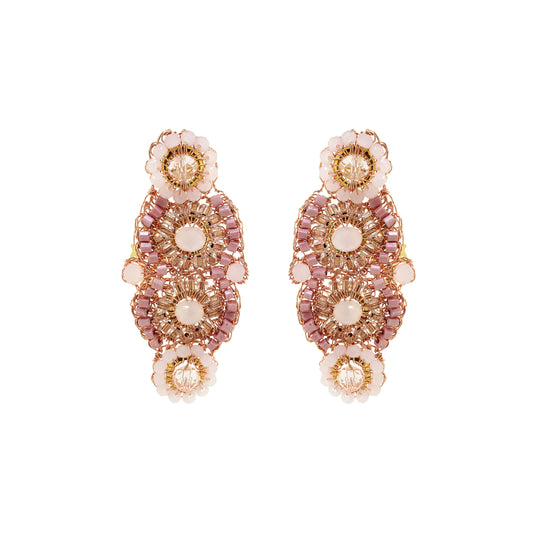 Rose Quartz Mix Mina Mini Handmade Crochet Earrings