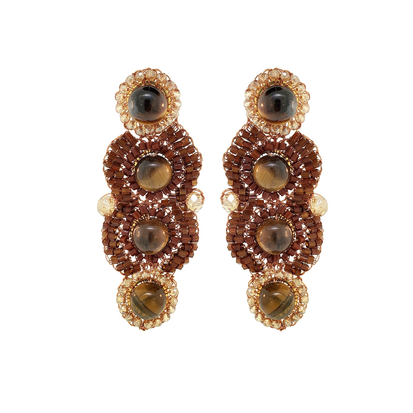 Mocha Mix Mina Handmade Crochet Earrings