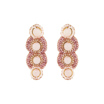 Rose Quartz Mix Mina Handmade Crochet Earrings