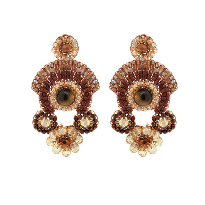 Mocha Mix Elara Trio Handmade Crochet Earrings