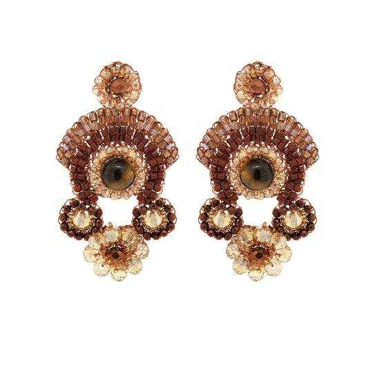 Mocha Mix Elara Trio Handmade Crochet Earrings
