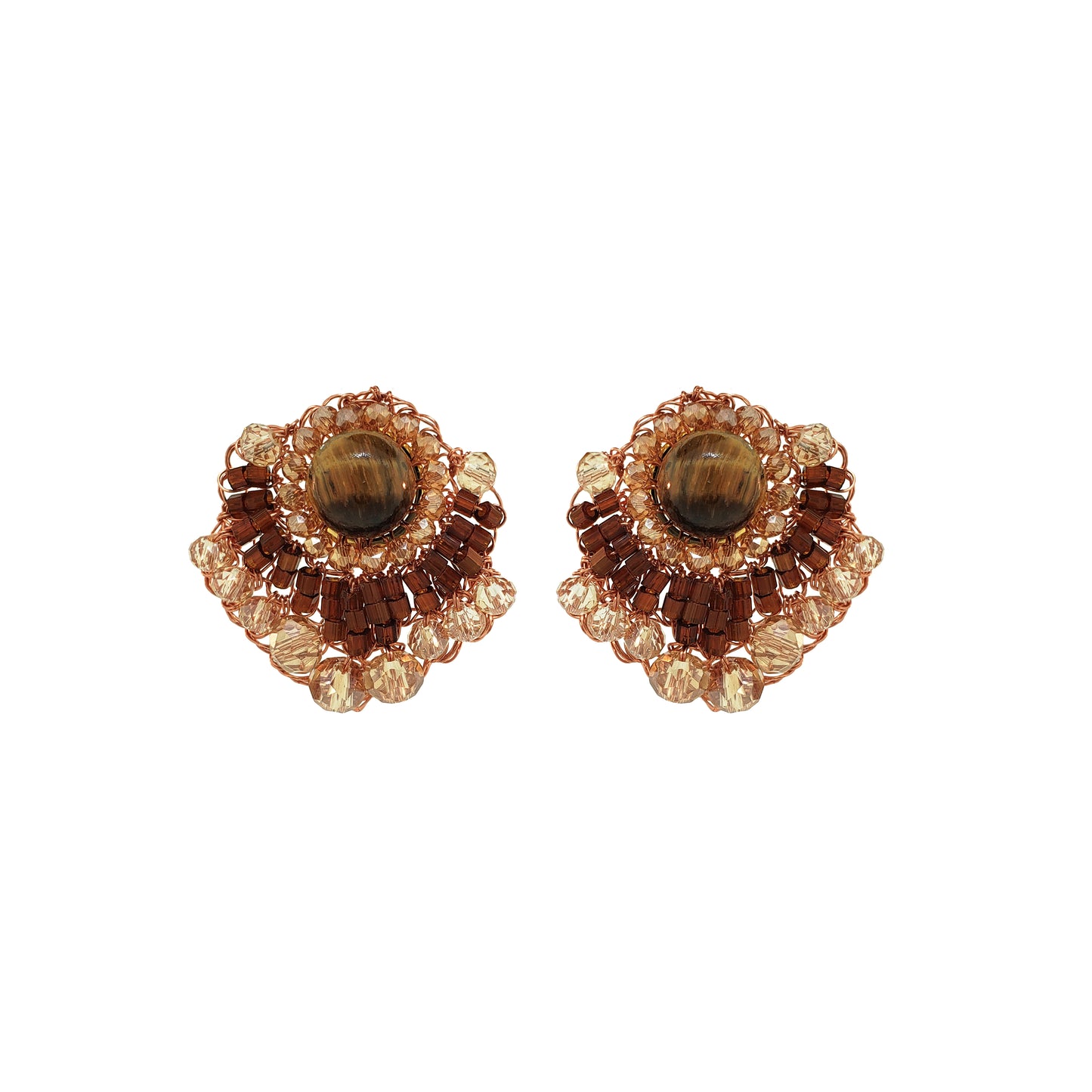 Mocha Mix Elara Post Handmade Crochet Earrings