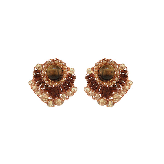 Mocha Mix Elara Post Handmade Crochet Earrings