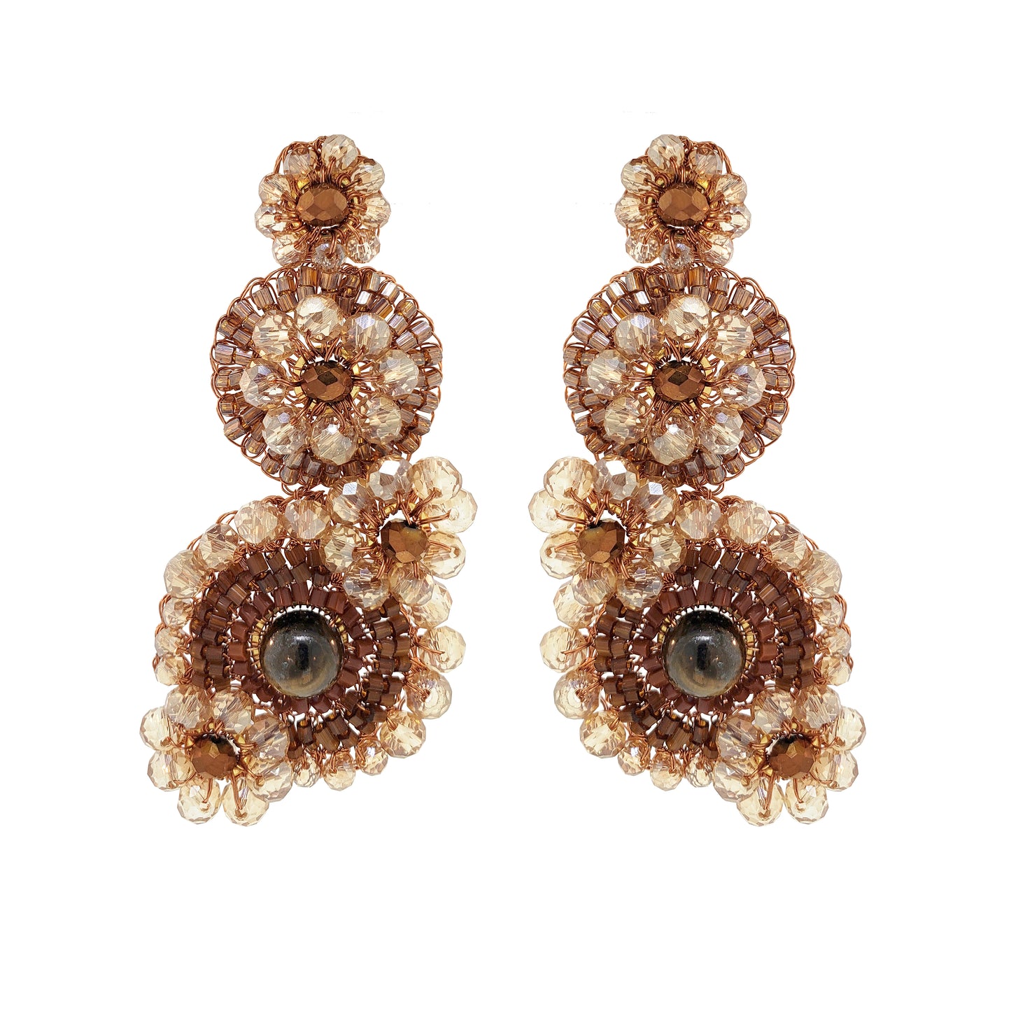 Mocha Mix Elara Maxi Handmade Crochet Earrings