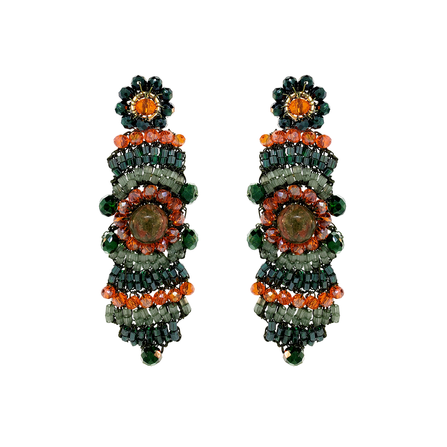 Unakita Mix Mina Cascade Handmade Crochet Earrings
