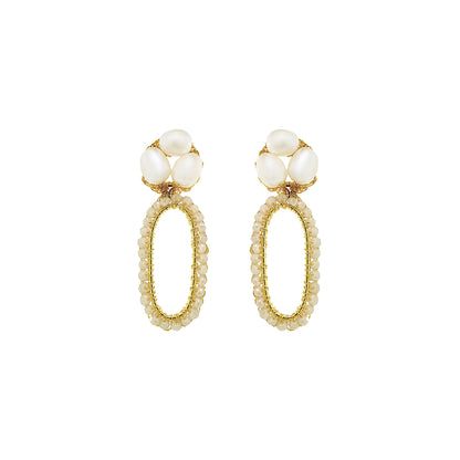 White Howlite Mix Nyla Link Handmade Crochet Earrings