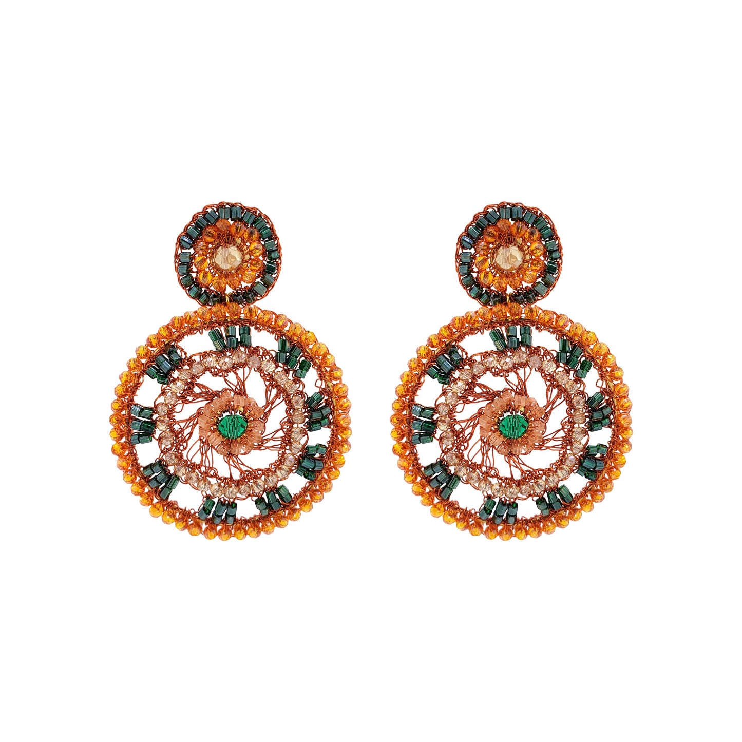 Mystic Amber Mix Clio Handmade Crochet Earrings