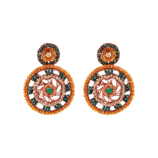 Mystic Amber Mix Clio Handmade Crochet Earrings