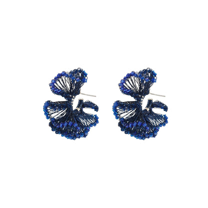 Royal Blue Mix Rio Hoops Handmade Crochet Earrings