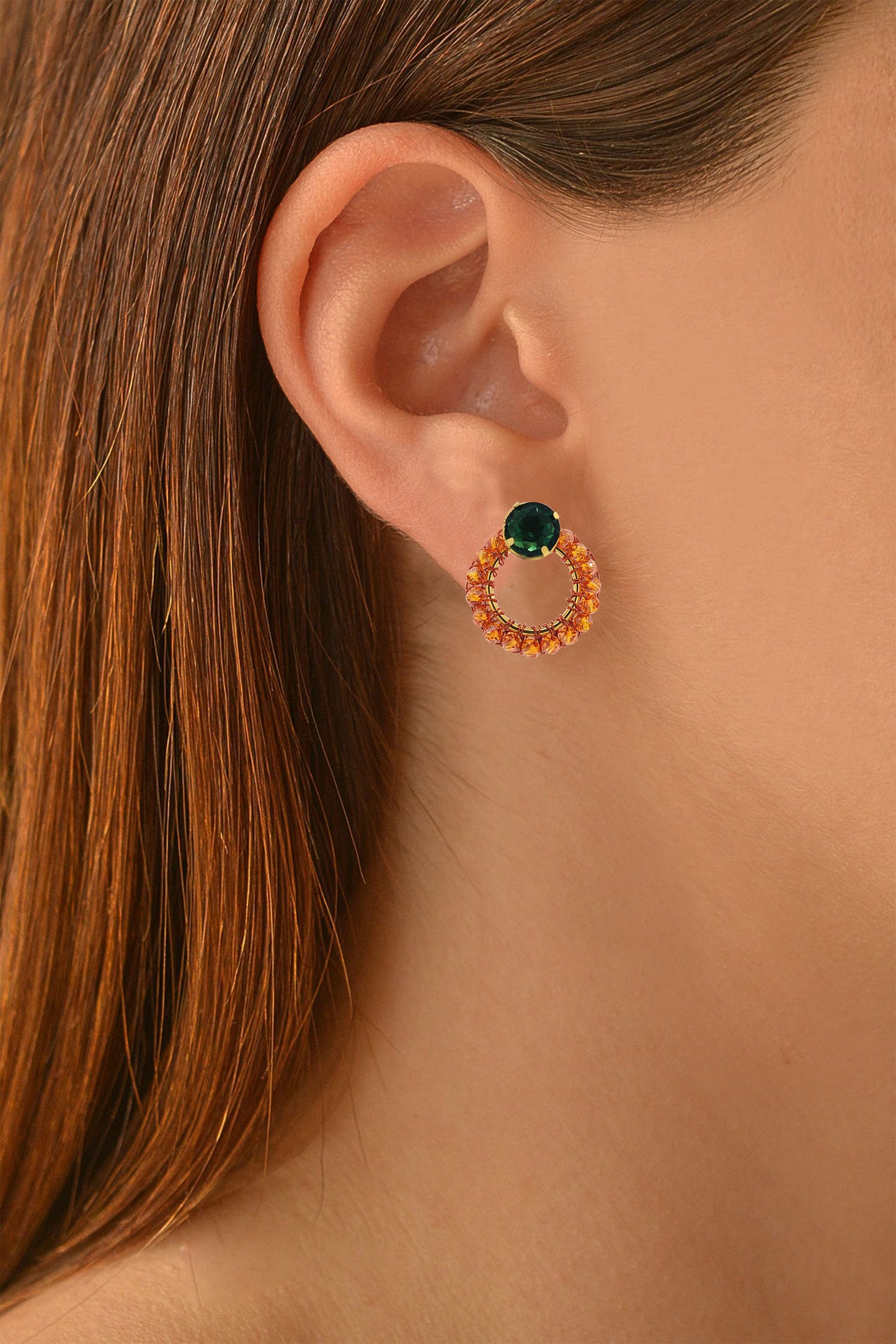 Mystic Amber Lena Mini Post Handmade Crochet Earrings