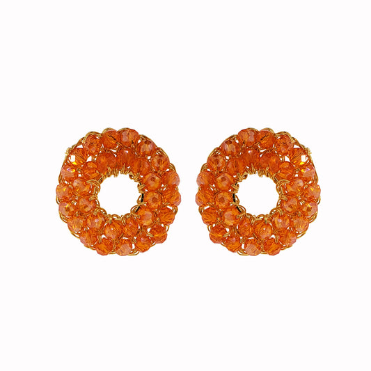 Amber Orange Zoe Handmade Crochet Earrings