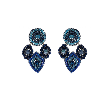 Navy Blue Mix Eva Handmade Earrings