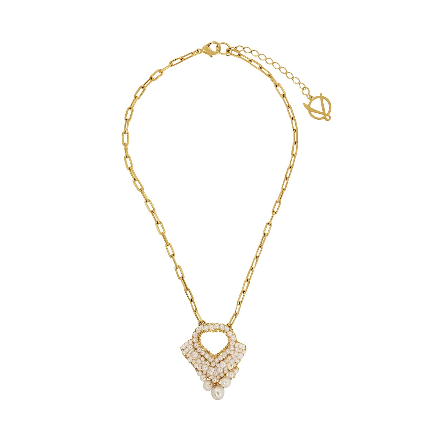 Pearl & Gold Queen's Heart Handmade Crochet