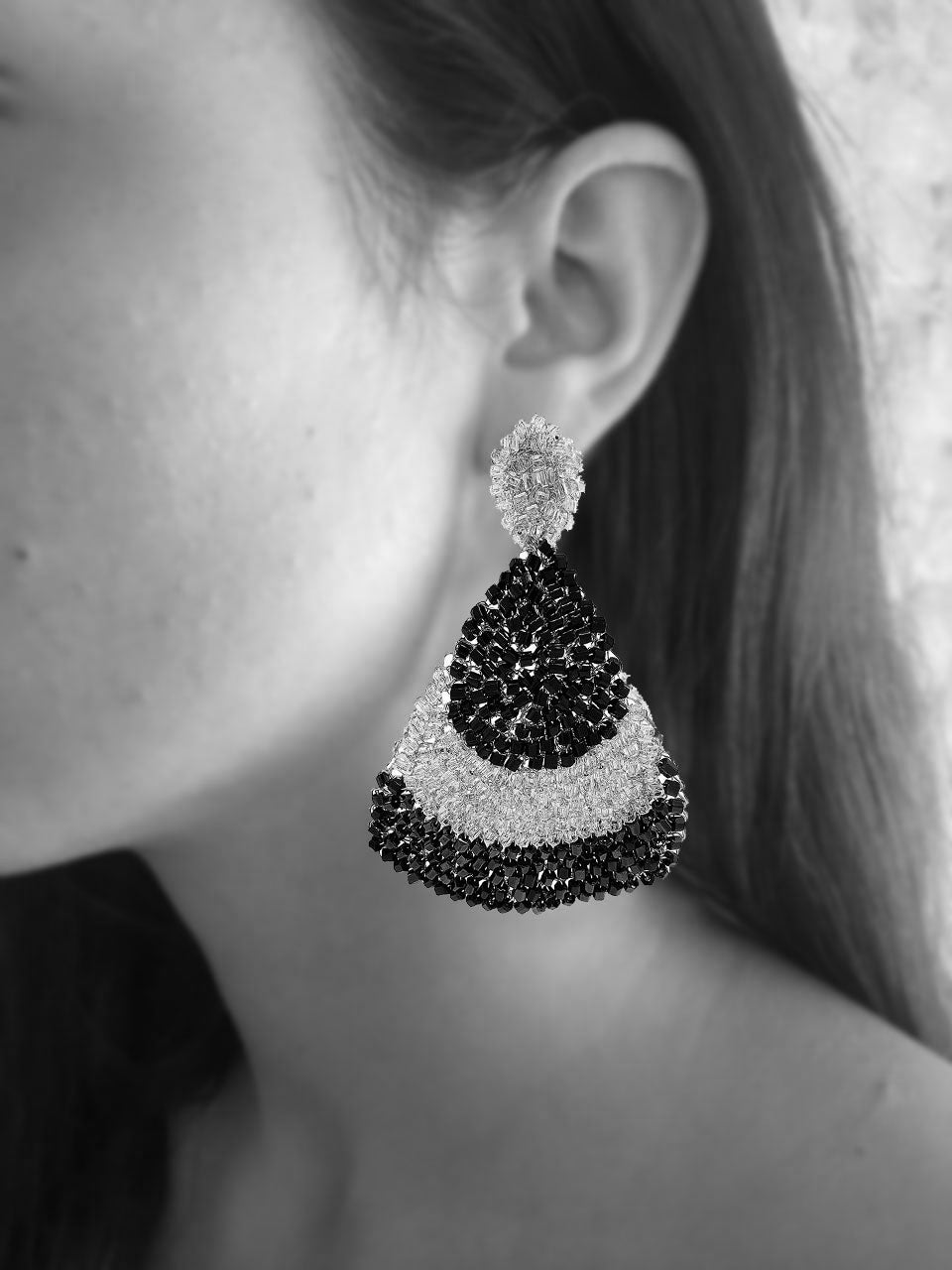 Ocean Teal Mix Delilah Maxi Handmade Earrings