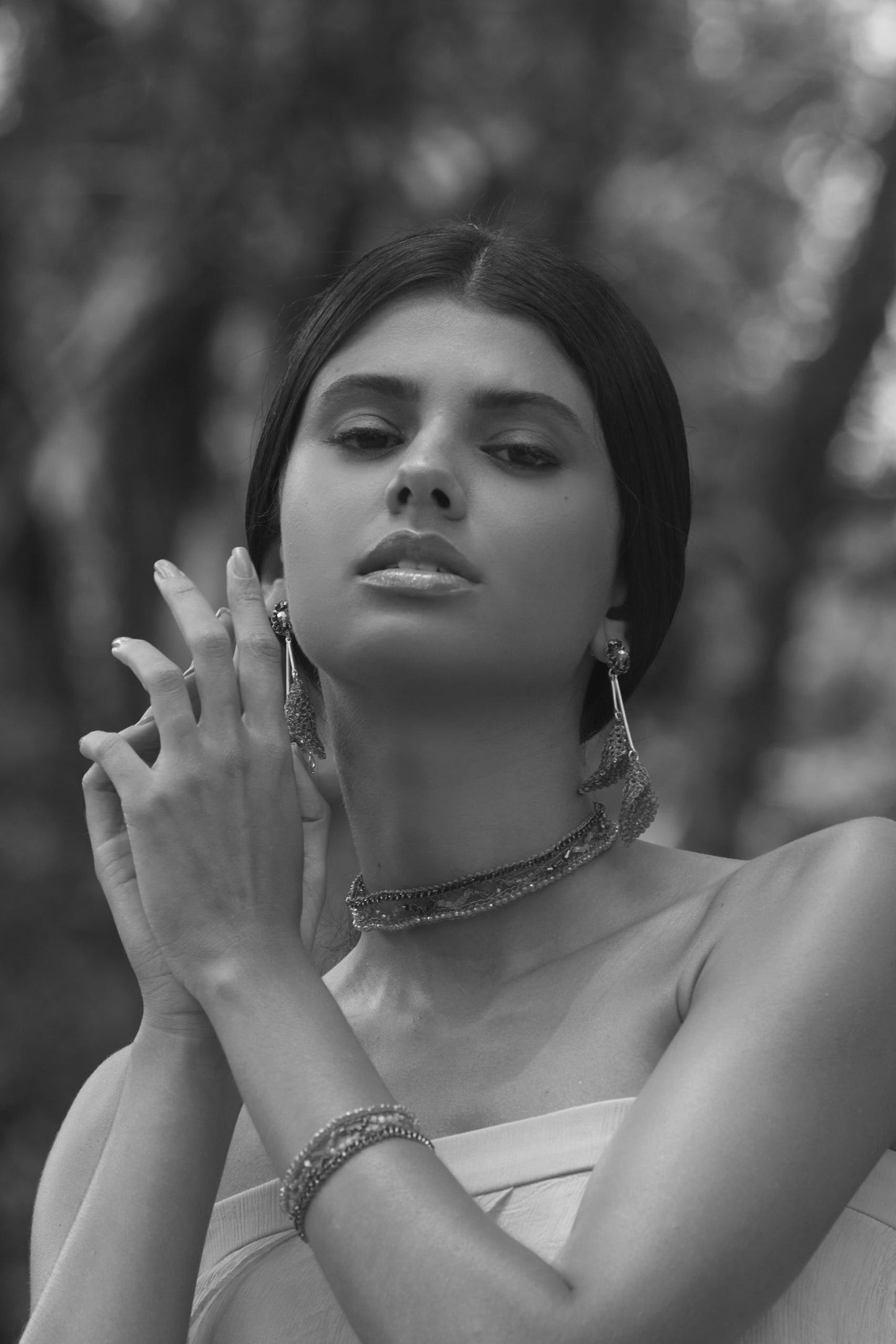 Jade Green Mix Tulip Duo Handmade Crochet Earrings