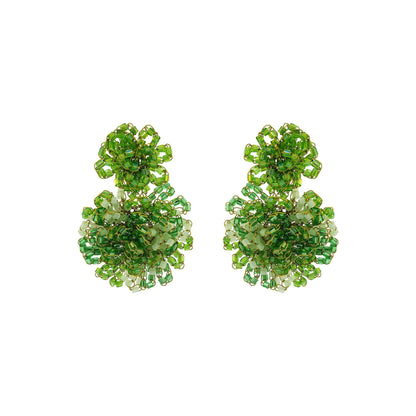 Jade Green Mix Agnes Handmade Crochet Earrings