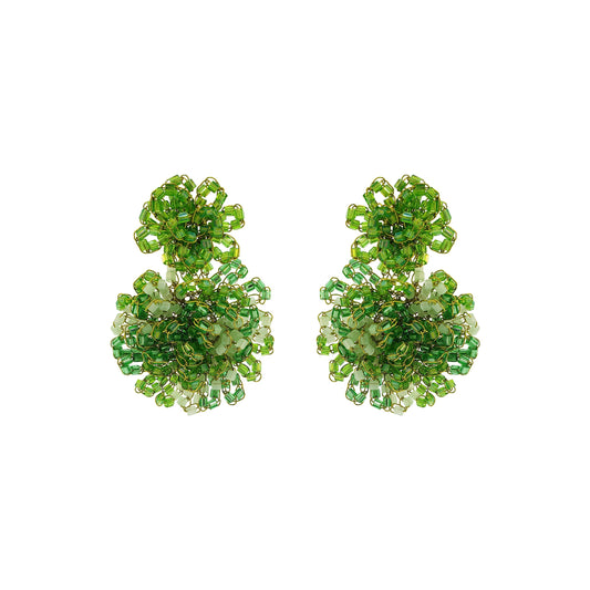 Jade Green Mix Agnes Handmade Crochet Earrings