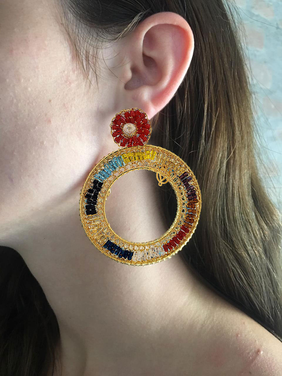 Multicolored Mandy Handmade Crochet Earrings