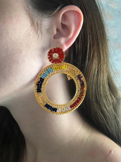 Multicolored Mandy Handmade Crochet Earrings