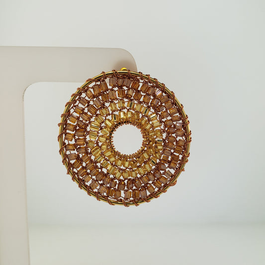 Bronze Amber Mix Gia Post Handmade Crochet Earrings