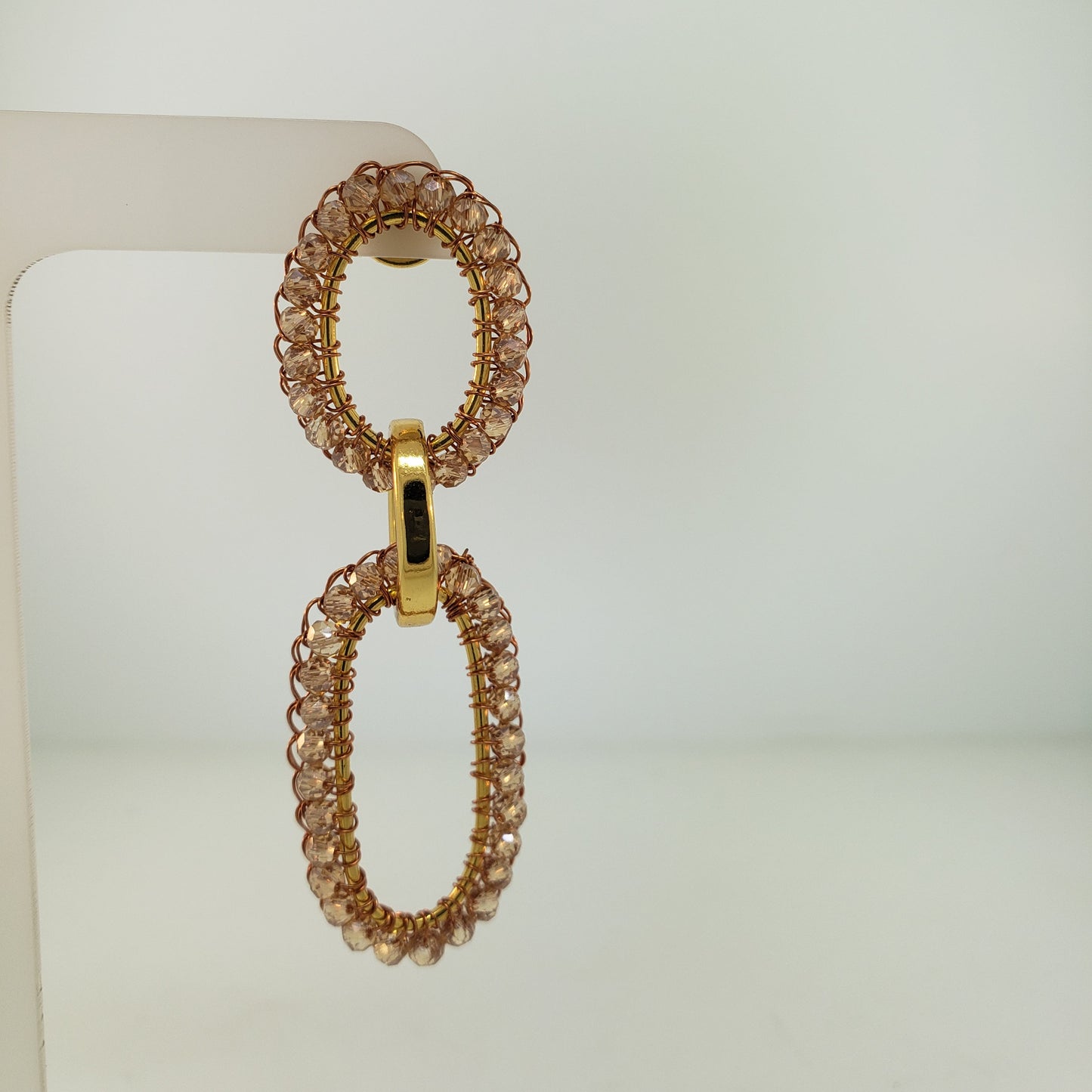 Bronze Amber Mix Urban Links Handmade Crochet Earrings