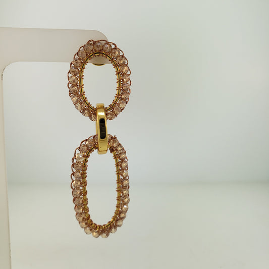 Bronze Amber Mix Urban Links Handmade Crochet Earrings