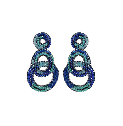 Denim Blue Mix Artemis Handmade Crochet Earrings