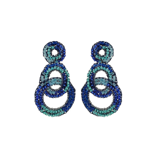 Denim Blue Mix Artemis Handmade Crochet Earrings