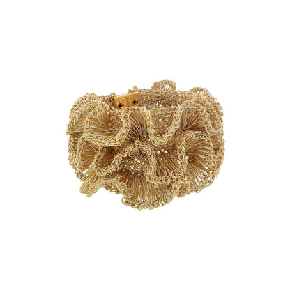 Vintage Gold Rio Handmade Ruffled Crochet Bracelet