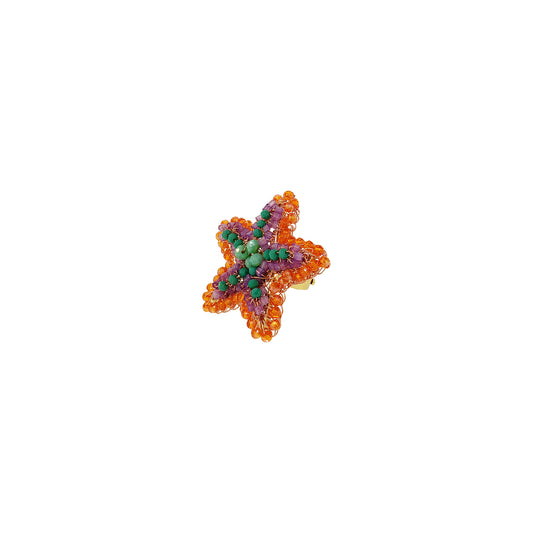 Sweet Gummy Mix Sea Star Handmade Crochet Ring