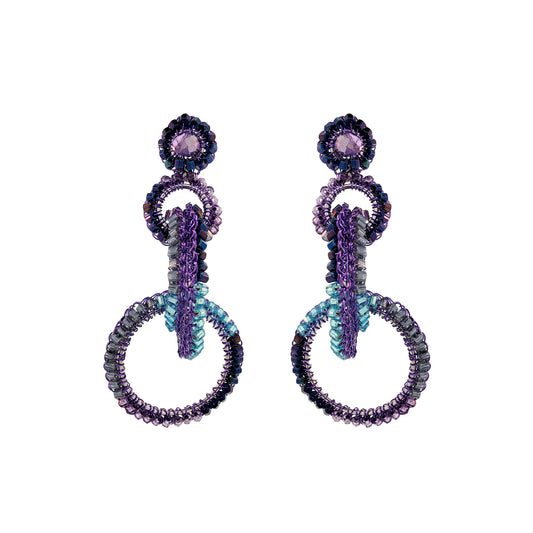 Neon Purple Mix Grace Handmade Crochet Earrings