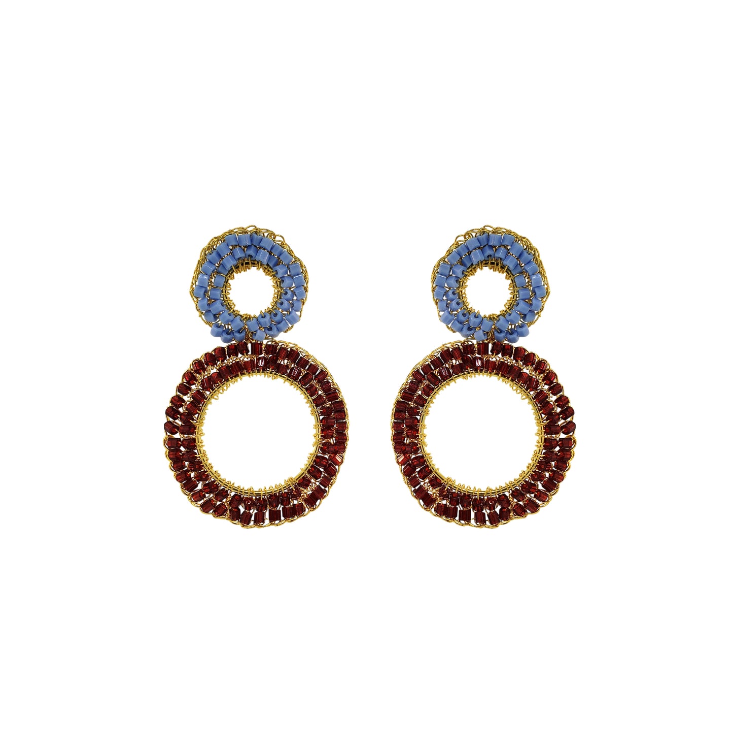 Sunrise Blue Mix Nyx Handmade Crochet Earrings
