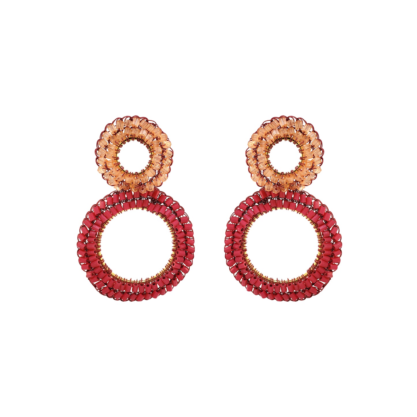 Sunset Coral Mix Nyx Handmade Crochet Earrings